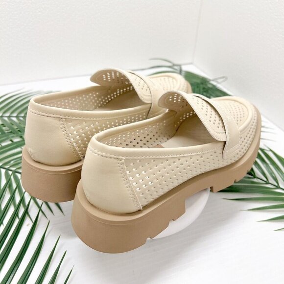 Dolce Vita Ersula Ivory Ecru Perforated Moc Toe Chunky Lug Loafer Size 6.5 NWOB - Picture 6 of 12